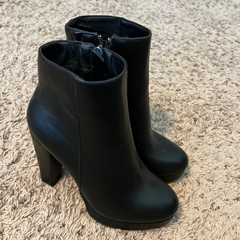 Black high heel booties